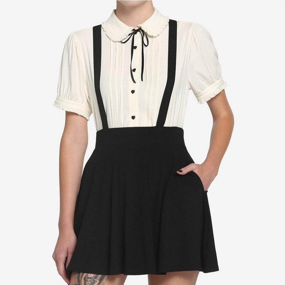HOT TOPIC Suspender Circle Skirt Size XL